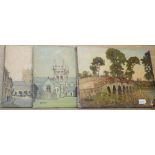 Godwin Bennett (1888-1950), three views of Wimborne, Dorset, oil on canvas. including Wimborne