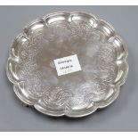 A William IV silver salver, maker's mark EB, London 1830, 12.7oz., 20.5cm