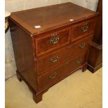 A George II style walnut chest, W.81cm, D.44cm, H.82cm