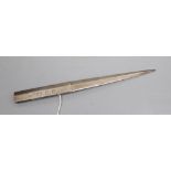 A modern part textured silver letter opener by Christopher Nigel Lawrence, London, 1969, 20cm, 3.