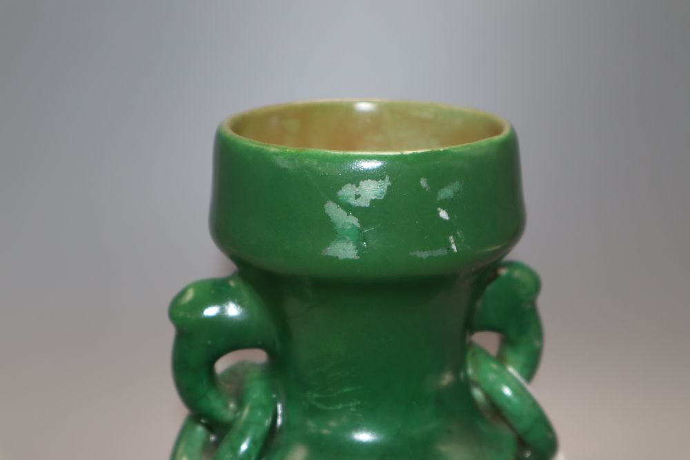 A Chinese green Langyao vase, c.1800, height 23cmCONDITION: There is a large split reaching from his - Bild 5 aus 7