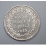 A George silver bank token three shillings, 1813 EF.