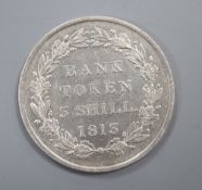 A George silver bank token three shillings, 1813 EF.