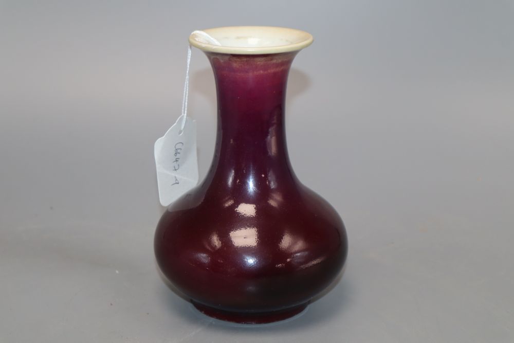 A 19th century Chinese aubergine glazed vase, height 16cm - Bild 2 aus 5