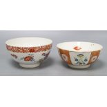 A Japanese Kakiemon bowl and a Worcester Kakiemon-style bowl, tallest 8cm