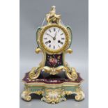 A Jacob Petit French porcelain mantel clock, height 35cm