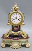 A Jacob Petit French porcelain mantel clock, height 35cm