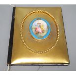 A Sevres style gilt metal ink blotter