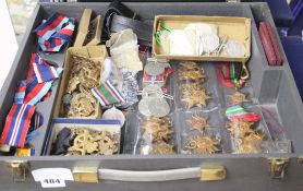 A collection of WWII medals including Pacific, Italy, Africa and Burma Stars, war medal etc., many