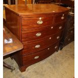 A Regency mahogany bowfront chest, W.105cm, D.54cm, H.102cm