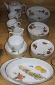 A Royal Worcester Evesham pattern part dinner and tea set