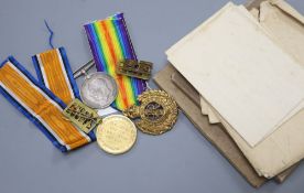 A WWI trio and memorial plaque to Frank Pullin, Royal Engineer's 132379, 180 Company, KIA 19th