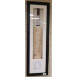 A signed cricket bat 'Cricket for Hero's, length 72cm