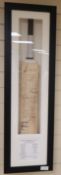 A signed cricket bat 'Cricket for Hero's, length 72cm