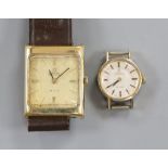 Two lady's steel and gold plated Omega De Ville automatic wrist watches.