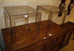 A pair of contemporary square perspex occasional tables, W.40cm, H.40cm