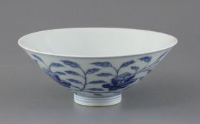 A Chinese blue and white bowl , Kangxi mark but later, diameter 20cmCONDITION: The bowl is in good