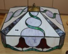 A Tiffany style leaded stained glass ceiling shade, 41cm sq.