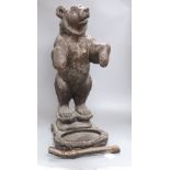 A composition Black Forest style bear stick stand, height 66cm