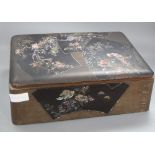 A Japanese mother-of-pearl inlay lacquer box