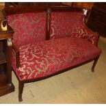 A French mahogany settee, W.138cm, D.52cm, H.87cm