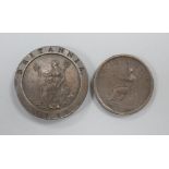 A 1797 cartwheel twopence and an 1806 penny, VF.