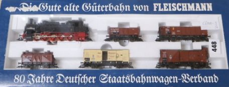 Fleischmann boxed HO train sets: 4886, 4893, 4899 and 4904