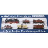 Fleischmann boxed HO train sets: 4886, 4893, 4899 and 4904
