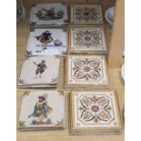 A quantity of 19th/20th century century pottery tiles
