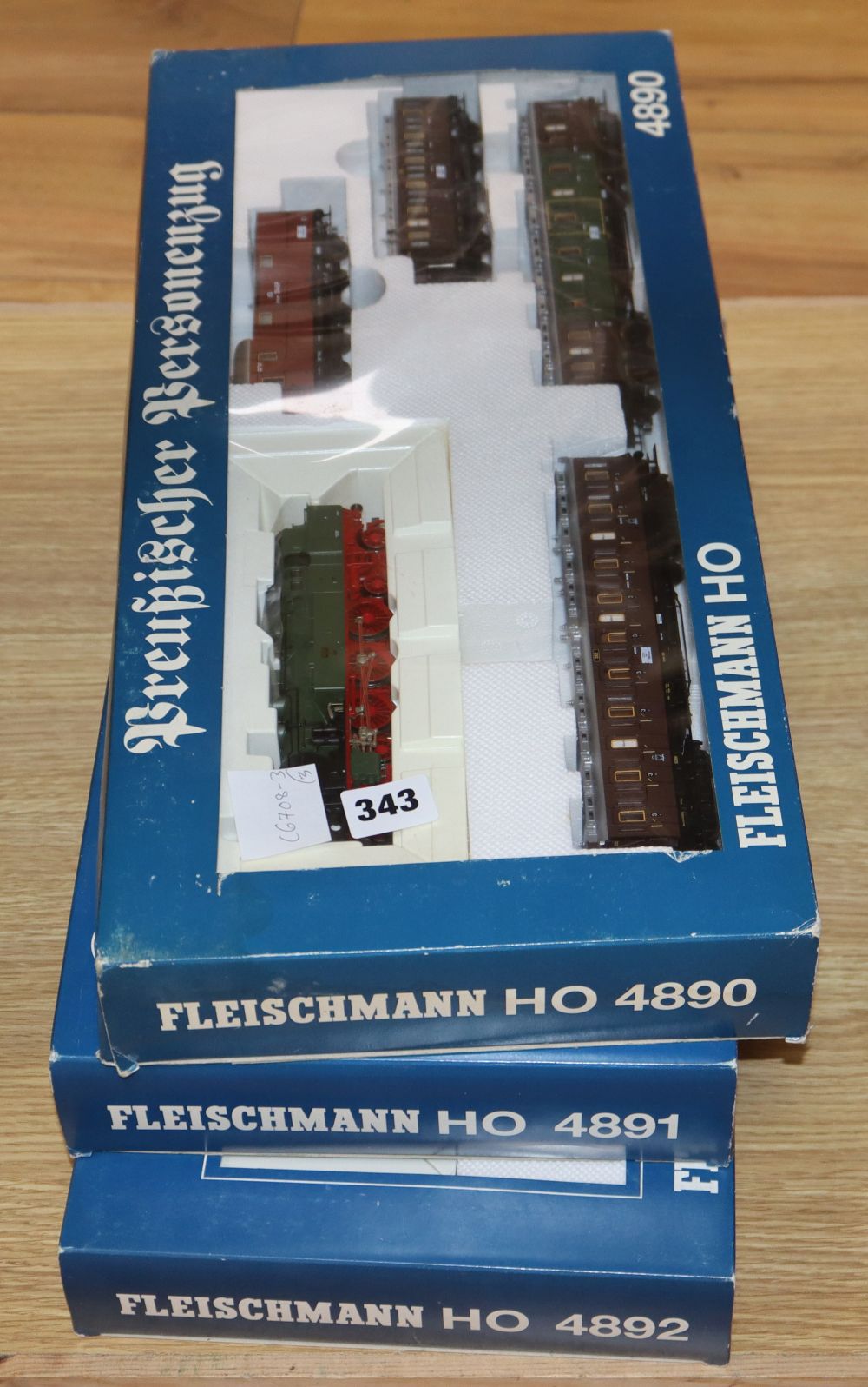 Fleischmann boxed HO train sets: 4890, 4891 and 4892