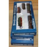 Fleischmann boxed HO train sets: 4890, 4891 and 4892