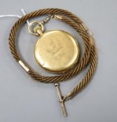 An Edwardian 18ct gold full hunter pocket watch, with engraved crest and the initials H.c.s.