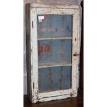 A painted pine wall cabinet, W.44cm, D.16cm, H.85cm