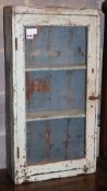 A painted pine wall cabinet, W.44cm, D.16cm, H.85cm