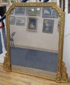 A 19th century giltwood overmantel mirror, 136 x 134cm