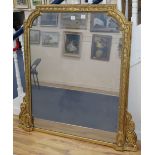 A 19th century giltwood overmantel mirror, 136 x 134cm