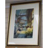 Alexander Creswell (1957-), watercolour, Leadenhall Market, signed, 53 x 37cm