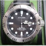 A gentleman's modern limited edition (583/1000) Citizen Eco Drive Royal Marine Commando wrist watch,