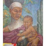 Grace English (1891-1956), oil on canvas, Portrait of an African mother and child, signed, 60 x