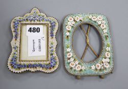 Two micro-mosaic frames, largest 12.5cm long