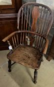 A Victorian ash Windsor armchair