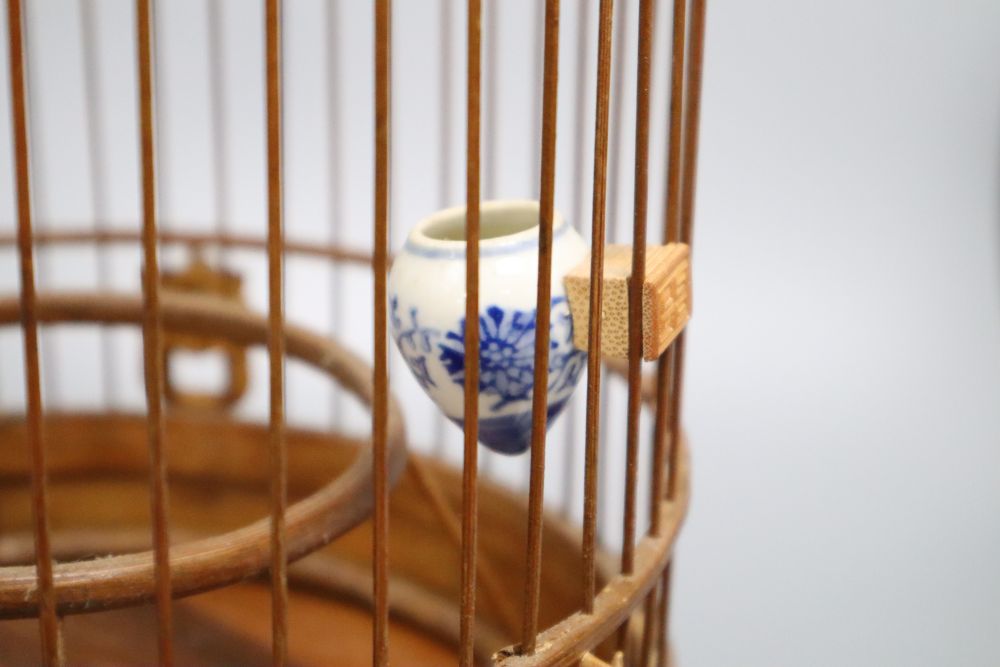 A Chinese bamboo bird cage, height 49cm - Bild 5 aus 5