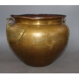 A Tiel Holland brass jardiniere, height 23cm