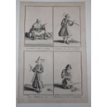 De Picart and others, a group of assorted unframed engravings including studies of the tent of the