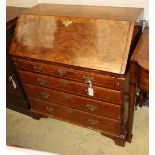 An 18th century walnut bureau, W.91cm, D.52cm, H.99cm