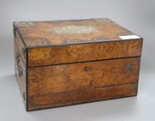 A Victorian walnut brass-mounted box