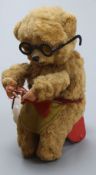 An automaton knitting bear, height 16cm