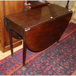 A George III mahogany pad foot drop leaf dining table, W.105cm, D.41cm, H.70cm