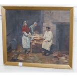 Eleanor Parr, c.1900, oil on canvas, Maids in a scullery, 55 x 65cm