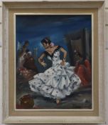 Spanish School, oil on canvas, Flamenco dancer, 55 x 45cm.